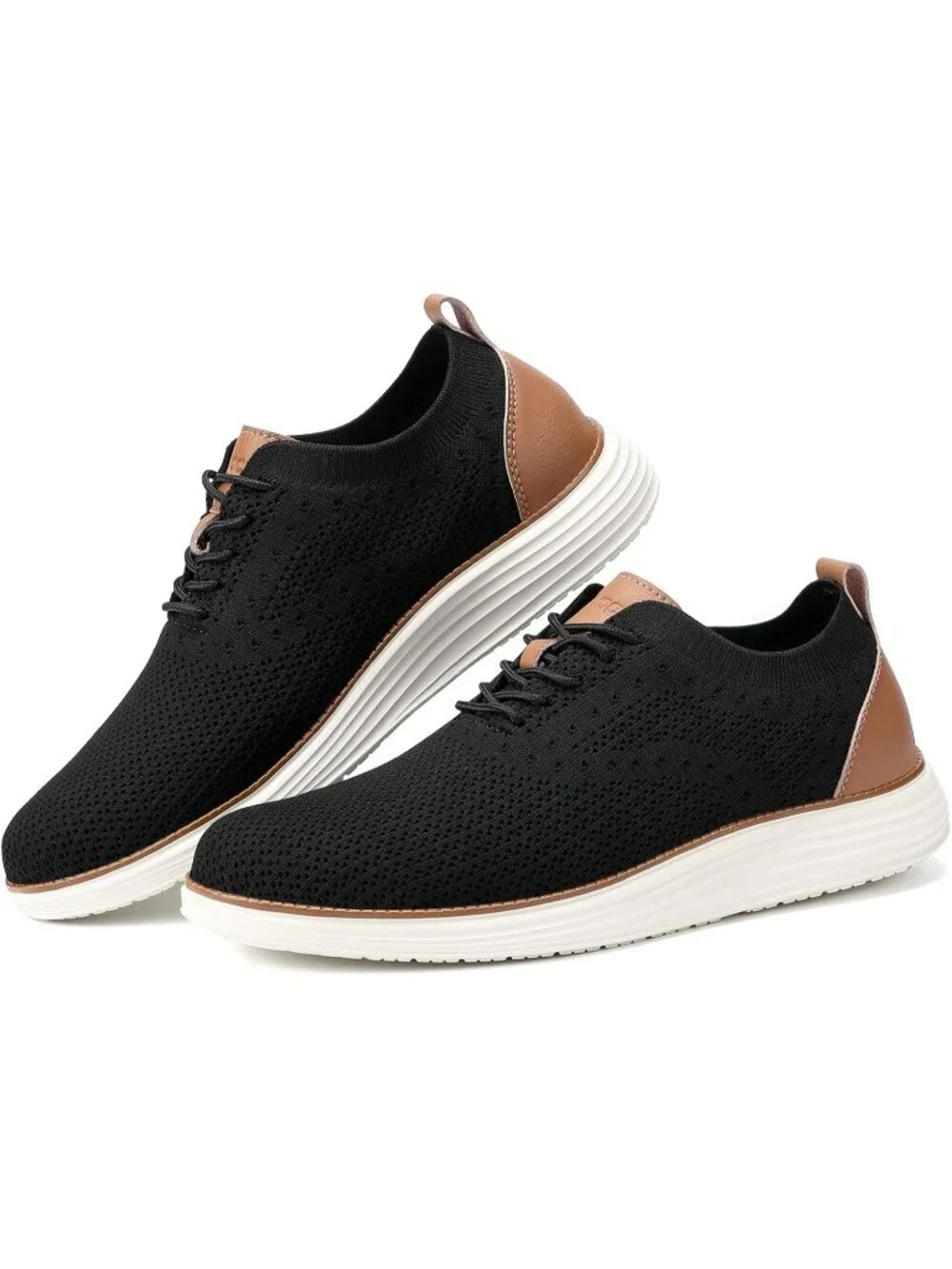VILOCY Men's Black Ethylene Vinyl Acetate Casual Breathable Comfortable Sneakers